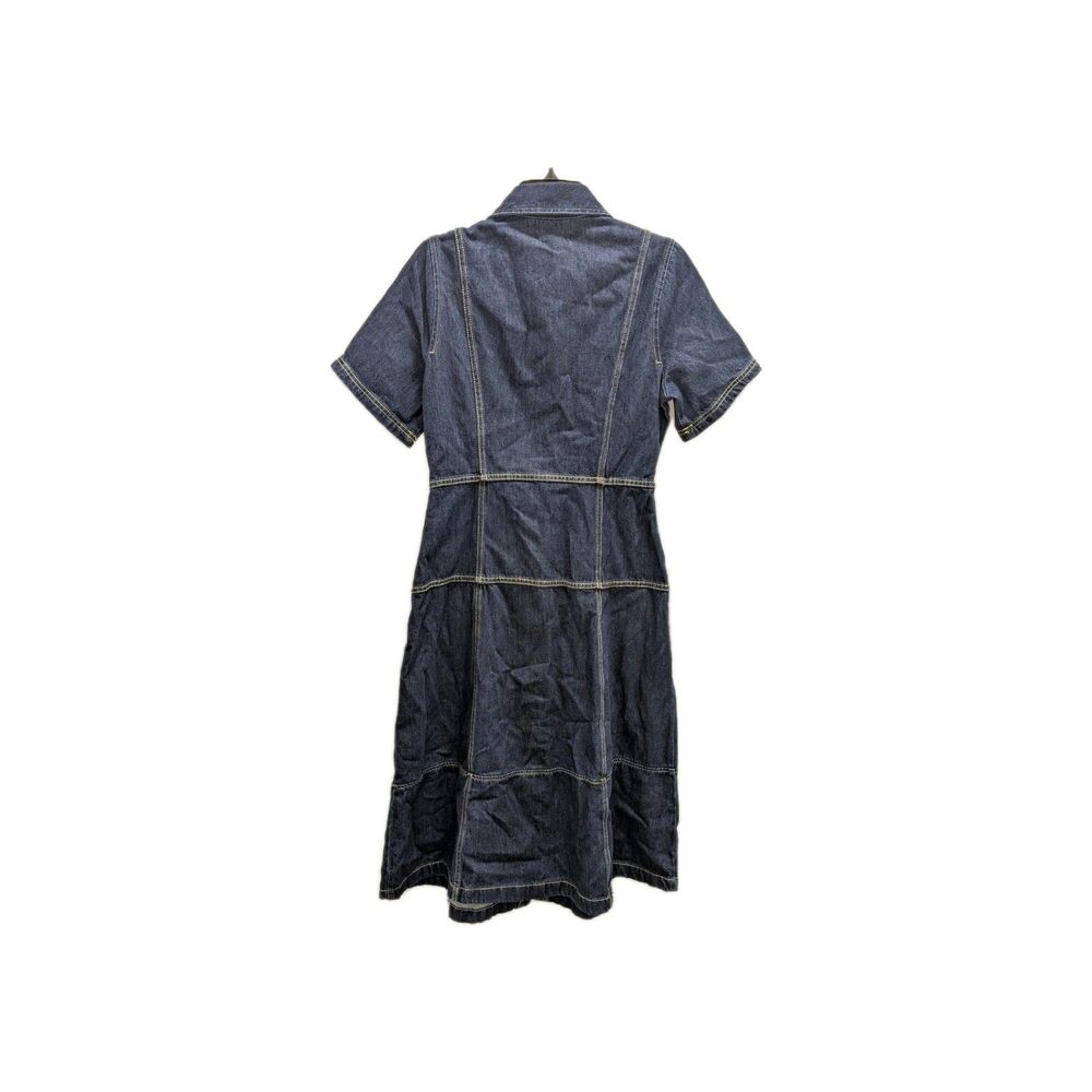 Y2K Western Cowgirl Denim Midi Dress Boho Cottagecore Button Front NWT Small - Picture 8 of 12